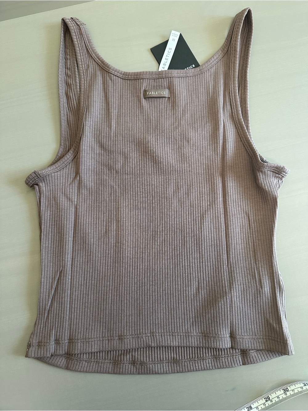 Fabletics Modal Rib Cropped Tank- Desert Shadow - Picture 6 of 7